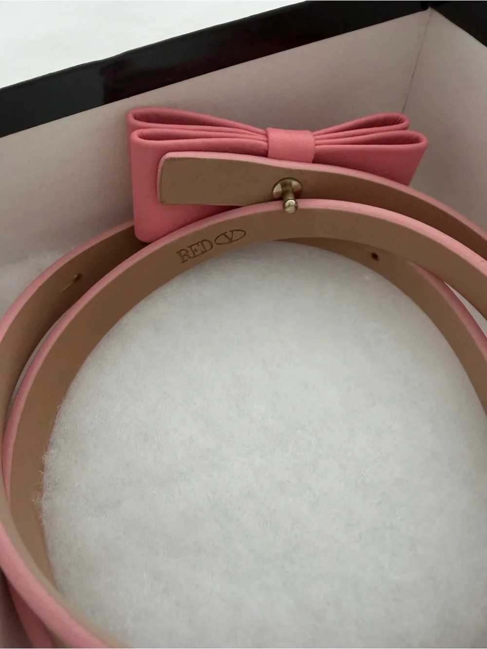 RED Valentino Pink Leather Bow Belt size 75 European